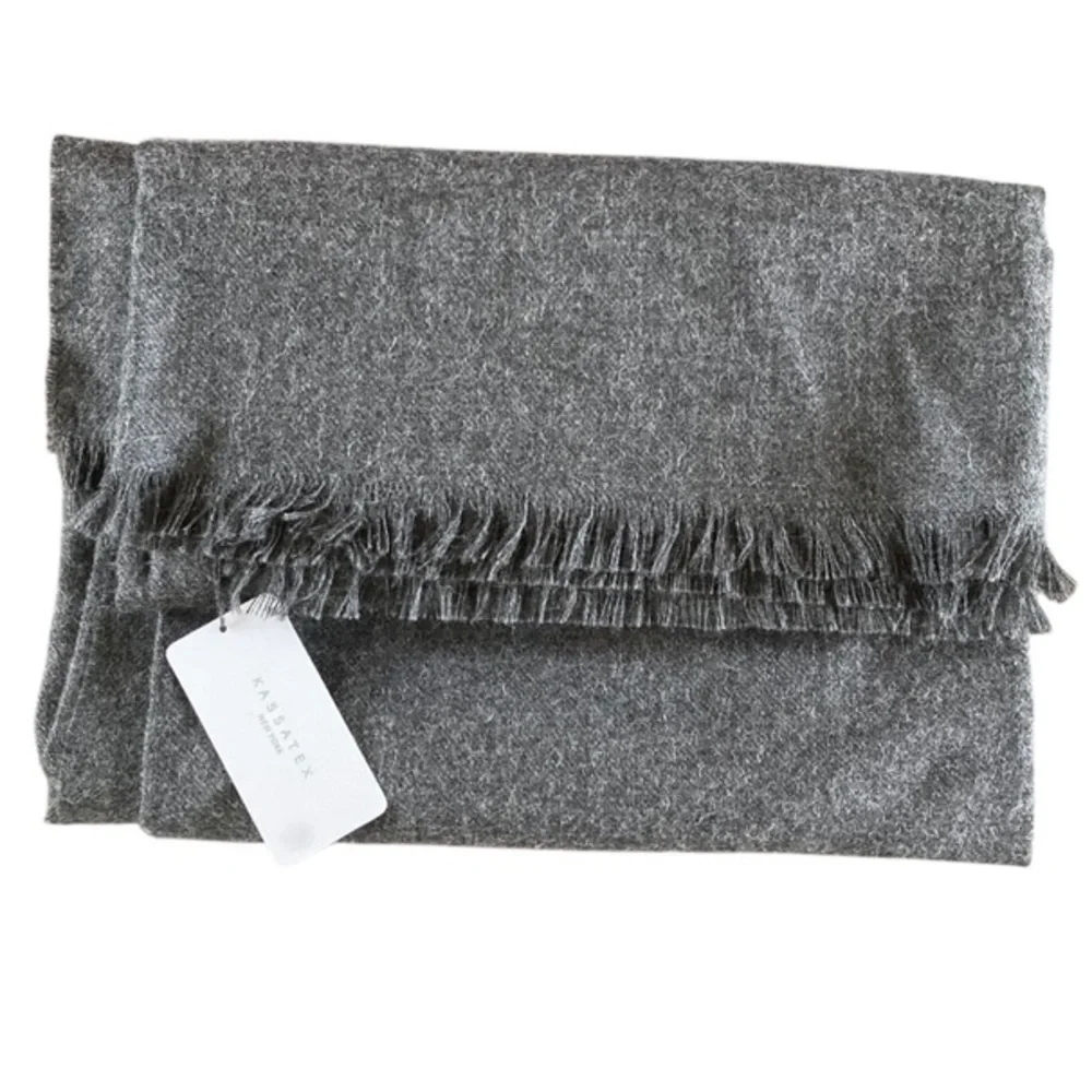 Kassatex 100% Baby Alpaca Luxury Throw Blanket Made in Peru Luxe Gray NWT